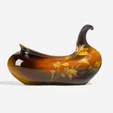 Standard Glaze flower boat with arrowwood viburnum branches by Albert R. Valentien for Rookwood Pottery, sold Nov 2024