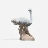 Rare production ostrich figure by Jens Jensen for Rookwood Pottery, sold Nov 2024