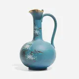 Fine Dull Finish ewer with chrysanthemums by Matthew Daly for Rookwood Pottery, sold Nov 2024