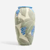 Wax Mat vase with silky dogwood berries and leaves by Elizabeth Barrett for Rookwood Pottery, sold Nov 2024