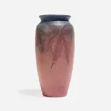 Double Vellum/Decorated Mat vase with woodbine leaves and berries by Elizabeth N. Lincoln for Rookwood Pottery, sold Nov 2024