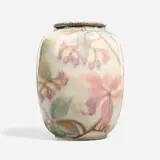 Decorated Porcelain lamp vase with woodbine leaves and berries by Margaret Helen McDonald for Rookwood Pottery, sold Nov 2024
