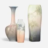 Collection of three vases by Rookwood Pottery, sold Nov 2024