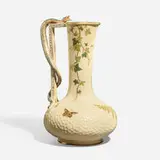 Faience Manufacturing Company, Ewer with snake, vines, butterfly and a bird