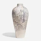 Rare and Monumental scenic Butterfat vase by Wilhelmine Rehm for Rookwood Pottery, sold Nov 2024