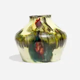 Rare and Early vase with fruit and leaves by Mary Chase Perry for Revelation Pottery, sold Nov 2024