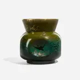 Early Limoges style vase with pinched sides by Matthew Daly for Rookwood Pottery, sold Nov 2024