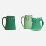 Collection of three mugs by Rookwood Pottery, sold Nov 2024