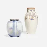 Lorinda Epply for Rookwood Pottery, Decorated Porcelain vases, set of two