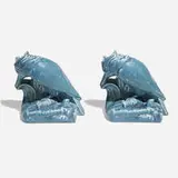Kingfisher production bookends, pair by William P. McDonald for Rookwood Pottery, sold Nov 2024