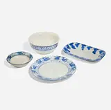 Dedham Pottery, Plates and bowls, set of four
