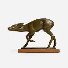 E. Burkhard, Fawn, patinated bronze