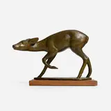E. Burkhard, Fawn, patinated bronze