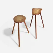 Folk Art, Occasional tables, set of two, cherry, oak