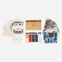Ettore Sottsass for Olivetti, Collection of four publications, 1971-1990, bound printed paper, screenprint on Mylar, textile samples