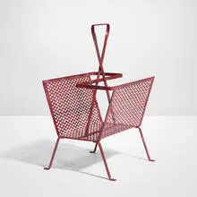 Mathieu Matégot, Magazine rack, c. 1965, perforated and lacquered steel