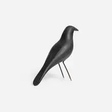 Folk Art, Crow decoy, c. 1930, carved and painted wood, iron