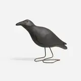 F&S Decoys, Crow decoy, c. 1950, carved and painted wood, steel