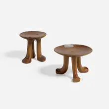 Pokot, Small stools, set of two, carved wood