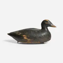 Augustus (Gus) Aaron Wilson, White Wing Scoter decoy, c. 1920, carved and painted wood