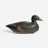 Augustus (Gus) Aaron Wilson, White Wing Scoter decoy, c. 1920, carved and painted wood