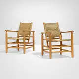 Charlotte Perriand, Armchairs model N. 21, pair