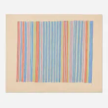 Sky Colors by Gene Davis, c. 1980, acrylic on canvas, sold Oct 2025