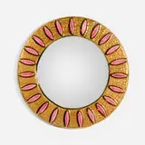 Mithé Espelt, Monaco wall mirror, c. 1954, glazed earthenware, mirrored glass
