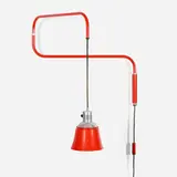 Heinrich-Siegfried Bormann, Swivel-arm wall lamp, model 830, enameled steel, enameled aluminum, chrome-plated steel, aluminum