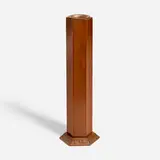 Frank Lloyd Wright, Hexagonal weed vase, 1953 / 1954, mahogany, copper-anodized aluminum