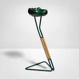 Mathieu Matégot and Georges Jouve, Ash stand, 1951, glazed stoneware, enameled steel, cane