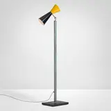 Le Corbusier, Diabolo floor lamp for the Legislative Assembly and Sailing Club, Chandigarh, c. 1963, enameled aluminum and steel, stained oak