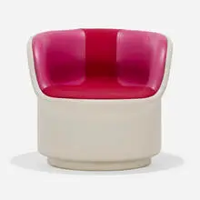 George Nelson & Associates, Rare Prototype Airport seating, c. 1967, molded plastic, Naugahyde