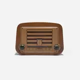 Charles and Ray Eames, Radio, model 578A, 1946, mahogany, plastic, Bakelite