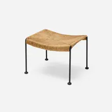 Arthur Umanoff, Stool, 1957, rattan, painted steel