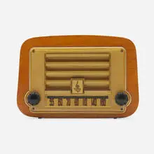 Charles and Ray Eames, Radio, model 578A, 1946, mahogany plywood, plastic, Bakelite