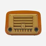 Charles and Ray Eames, Radio, model 578A, 1946, mahogany plywood, plastic, Bakelite