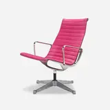 Charles and Ray Eames, Aluminum Group lounge chair, polished cast aluminum, vinyl, lacquered steel