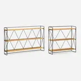 Paul McCobb, Shelving units, set of two, c. 1990, maple plywood, painted steel