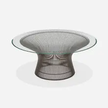 Warren Platner, Coffee table, chrome-plated steel, glass