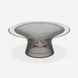 Warren Platner, Coffee table, chrome-plated steel, glass