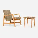 Jens Risom, Lounge chair, model 652-W and ottoman