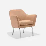 Florence Knoll, Custom lounge chair from the Alcoa Building, Pittsburgh, c. 1957, wool upholstery, brushed aluminum