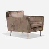 Edward Wormley, Lounge chair, model 4872A, 1948, upholstery, stainless steel
