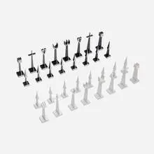Austin Cox, Chess set, 1962, aluminum, anodized aluminum