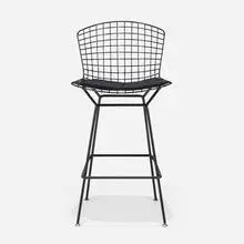 Harry Bertoia, Bar stool, enameled steel, upholstery
