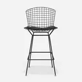 Harry Bertoia, Bar stool, enameled steel, upholstery
