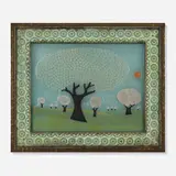 Frances and Michael Higgins, Untitled, c. 1970, fused glass, patinated brass artist's frame
