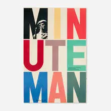 Paul Rand, Minute Man poster, 1974, offset lithograph in colors