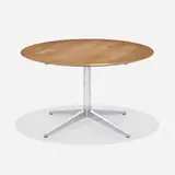 Florence Knoll, Dining table, oak, chrome-plated steel